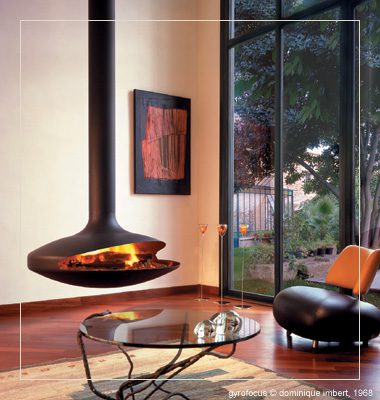 gyrofocus suspended modern fire place